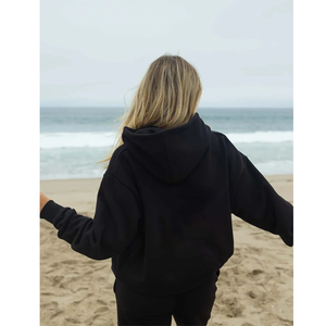 100% coton 2025 survêtement femme poids lourd surdimensionné épaule tombante sweat à capuche manches longues et pantalon baggy survêtement pour femme - Product Image 4