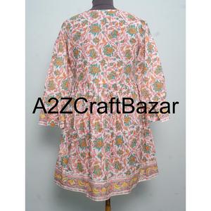 Robe décontractée mi-longue en coton à manches longues et col en V pour femme, imprimé floral numérique, taille naturelle, pour les occasions de fête, lavable, en stock - Product Image 5
