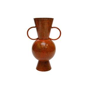 Vase en fer vintage industriel, contenant floral en métal artisanal, vases décoratifs de table pour fleurs, fournitures de bureau et de maison - Product Image 1