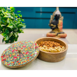 Trending Design Round Shape Casserole Dish Wood Material Food Warmer Medium Size Hot <b>Pot</b> <b>With</b> <b>Lid</b> Top Quality Kitchenware Supply - Product Image 4