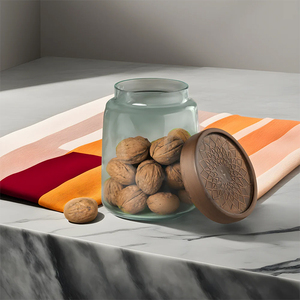 Grand pot en verre transparent avec design classique de la technique du four pour les fêtes - Product Image 6