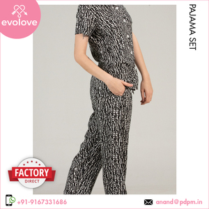 Conjunto de pijama de vestido de noche de mujer de media manga hecho de rayón suave lavado biológico para la temporada de verano disponible en cantidad a granel - Product Image 4