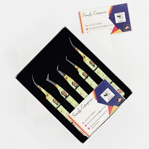 Pinces à épiler professionnelles en acier inoxydable de précision pour extensions de cils, durables, de haute qualité, longueur 10 mm, outil de beauté avec revêtement en papier - Product Image 4