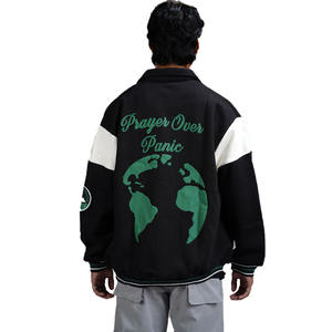 Premium Varsity Jacket para hombres Custom Puff Impreso Logo Casual Chaqueta de los hombres al por mayor Hombres Vintage Béisbol Letterman Chaquetas - Product Image 4