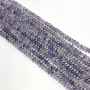 Perles naturelles en forme de rondelle à facettes en iolite, perles de pierres précieuses 5.5-6.5MM, magasin de perles en gros pour la fabrication de bijoux - Product Image 5