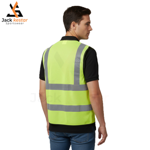 Chalecos de Seguridad Reflectantes de Alta Visibilidad con Diseño Impermeable ANSI Clase 1, Cierre Frontal con Cremallera y Cuello en V Ajustable - Product Image 2