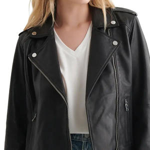 Chaqueta de Motociclista de Cuero Genuino para Mujer, Estilo Urbano, Impermeable, Cortavientos, Manga Larga, con Bolsillos con Cremallera, la Más Vendida, Talla XS - Product Image 6