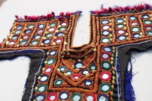 Vintage Banjara Yoke Mirror Work Patch Appliques Embroidery Dress Design Material Embroidered Yoke - Product Image 4