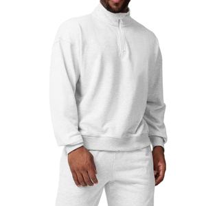 เสื้อฮู้ดผู้ชายแบบซิปครึ่งตัว คุณภาพสูง สไตล์สตรีทแฟชั่นสำหรับฤดูหนาว ผลิตจากผ้าหนา ผสมผ้าฝ้ายและโพลีเอสเตอร์ ขายส่งยอดนิยม - Product Image 4