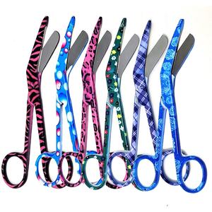 Ciseaux Lister pour pansements, 6 pièces, lames courbes en acier inoxydable, manuels, haute qualité, certifiés CE, taille personnalisée, revêtement de couleur différente - Product Image 1