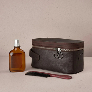 Premium Microfiber Leather Toiletry <b>Case</b> <b>Medium</b> Size Zipper Closure Multi-Function Travel Dopp Kit for Men Women Cosmetic Bag - Product Image 3