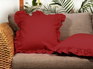 Christmas Cotton 18 x 18 Inch Square Cushion <b>Case</b> Farmhouse Boho Decor White <b>Red</b> Solid Throw <b>Pillow</b> Covers Sofa Couch Bed - Product Image 5