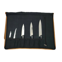 Étui à couteaux de chef en cuir artisanal de qualité supérieure, sangle réglable, boucles sécurisées, plusieurs compartiments – Style vintage, finition très polie