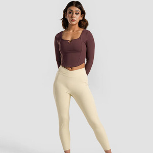 Leggings de sport personnalisés |   Pantalons de sport sans couture taille haute en gros |   Vêtements de sport pour femmes - Product Image 3