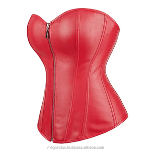 Women's Plus Size Faux Leather <b>Under</b> Bust Corset Gothic Bustier with Rivet Bow Decoration Steampunk <b>Sexy</b> Everyday Body Shaper - Product Image 2