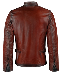 Veste en cuir véritable personnalisée 100% coupe ajustée respirante doublure en satin de viscose fermeture à glissière vente en gros de veste en cuir ciré pour l'hiver - Product Image 6