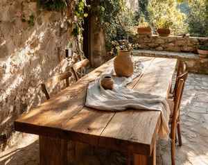 Table de salle à manger carrée moderne faite à la main en bois massif pour la décoration de la maison de campagne - Product Image 3