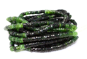 Cuentas de neumáticos Heishi facetadas de Aventurina verde Natural sombreada, cuentas de Aventurina de 5-6mm para fabricación de joyas del fabricante indio 16" - Product Image 5