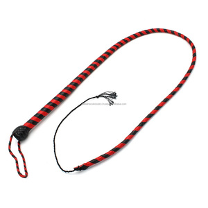 Fouet en cuir noir et bleu à queue unique, fouet BDSM, bondage, nouveau fouet d'équitation original fait main, fouet kinky avec poignée de haute qualité - Product Image 6