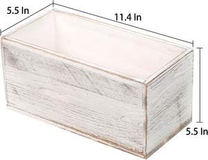 Rustic White Washed Wood Mail <b>Box</b> <b>Storage</b> Holder <b>File</b> Organizer Tabletop Wooden Basket Letter Script Design Envelope Folder - Product Image 6