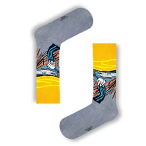 Scream Art Jacquard Print <b>Socks</b> Breathable Lightweight Nylon <b>Silk</b> Custom Logo Knitted for Boys Daily Use One Size Fits All - Product Image 1