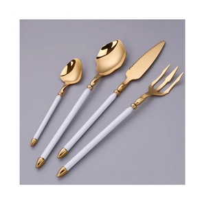 Ensemble de couverts en laiton doré pour la cuisine, le dîner et le dessert, fourchette, couteau, cuillère, ensemble unique de couverts vente chaude - Product Image 3