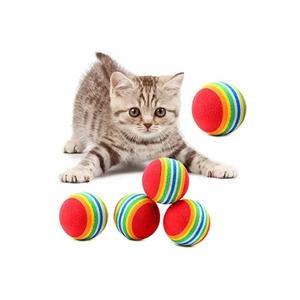 2 pezzi di colore arcobaleno gatto cane giocare palla 4.2 cm-lkl242412649