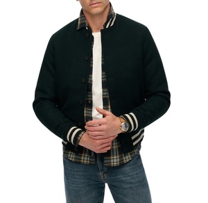 Chaqueta Universitaria Personalizada con Logotipo, Fabricación OEM, Lisa, con Bordado de Chenilla en las Mangas, Estilo Vintage, Impermeable, 2026 - Product Image 2