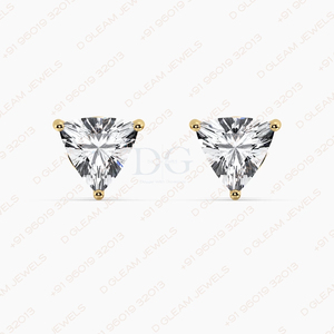Pendientes de Diamante Moissanite con Corte Triangular, Tres Puntas, Plata con Baño de Rodio, Perfil Cuadrado, Elegantes y Modernos, Regalo para Fiestas y Bodas - Product Image 6