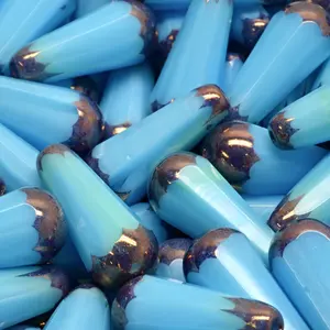 Czech Fire Polished Faceted Pear Teardrop Crystal Glass <b>Beads</b> Moonlight Marble Terracotta Luster for Jewelry Making <b>Loose</b> <b>Beads</b> - Product Image 1