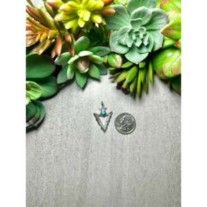Kingman Turquoise & Sterling Silver Pendant Navajo-<b>Crafted</b> Cultural Collectible Jewelry for Men & Women - Product Image 2