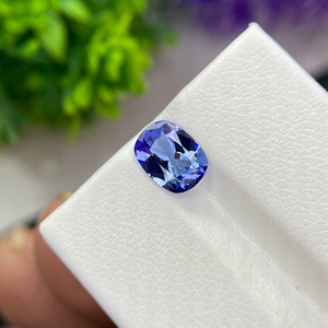 Vente en gros de pierres précieuses bleues de taille coussin en tanzanite naturelle de 8x6mm traitées thermiquement pour la fabrication de bijoux pierres précieuses en vrac - Product Image 2