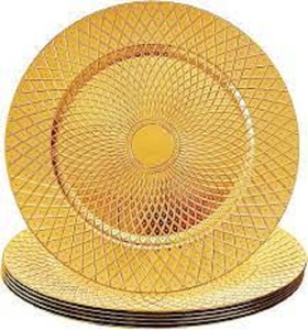 Plato cargador de Color dorado de lujo, plato de cocina y mesa, plato de servicio de diseñador para Hotel y hogar, novedad - Product Image 1