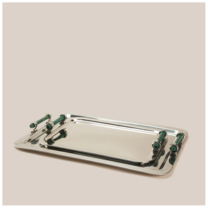 ถาดเสิร์ฟชากาแฟสีเงินพร้อมถาดเสิร์ฟอาหารสแตนเลสสตีลดีไซน์ยอดเยี่ยม - Product Image 4