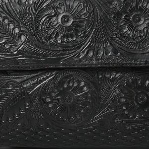 Sac bandoulière d'été bohème en cuir véritable gaufré pour femme, sac à main vintage à chaîne florale, mode OEM - Product Image 4