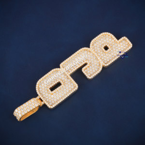 Bijoux de tous les jours tendance 3D lettre personnalisée 925 argent Moissanite diamant Collection initiales pendentif glacé rappeur bijoux - Product Image 3