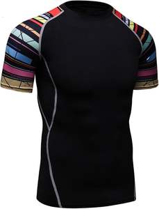 Venta al por mayor de secado rápido Rash Guard Surf Natación Camisas Manga corta Compresión Fitness Gimnasio Logotipo personalizado Rash Guards - Product Image 2