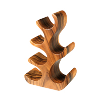 AMSON BRASS WOOD Porte-bouteille de vin en bois de manguier fait main, forme d'arbre, style classique moderne, décoration sur pied, accessoire de bar personnalisable, haut de gamme