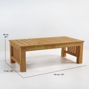 Offre Spéciale Table basse en bois de teck massif écologique réglable en hauteur minimaliste moderne Wibisana pour salon Restaurant - Product Image 1