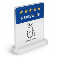 Support d'affichage NFC en acrylique transparent personnalisé, finition mate givrée, pour comptoir de vente au détail, réception d'hôtel