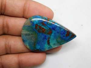 Corte de pera 100% Natural azurita Shattuchite cabujón piedras preciosas sueltas genuinas de alta calidad para el uso de joyas a precios mayoristas - Product Image 5