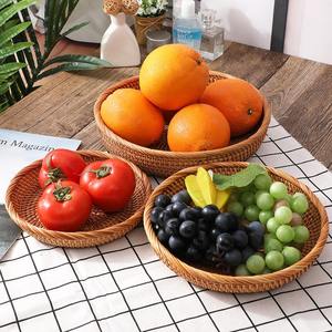 Vietnam fournisseur ensemble de rotin naturel fait à la main plateau de service jonc de mer décoration de la maison taille personnalisée panier de fruits - Product Image 5
