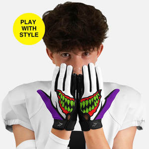 Gants de football américain à paume collante avec design et logo personnalisés, gants de football rembourrés de haute qualité, vente en gros pour les joueurs de ligne - Product Image 6