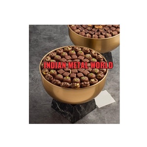 Dernière conception bols à chocolat de forme ronde en fer massif avec plateau bols de service de nourriture de restaurant à bon prix - Product Image 5