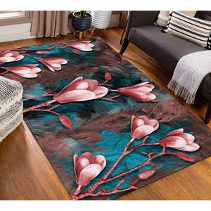 Alfombra Floral Magnolia: Alfombra Decorativa Antideslizante para Entrada, Alfombra Delgada No Tejida - Product Image 3