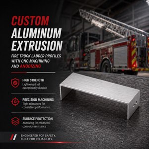 Profils d'escalier de camion de pompiers en aluminium extrudé sur mesure avec usinage CNC et anodisation - Product Image 2