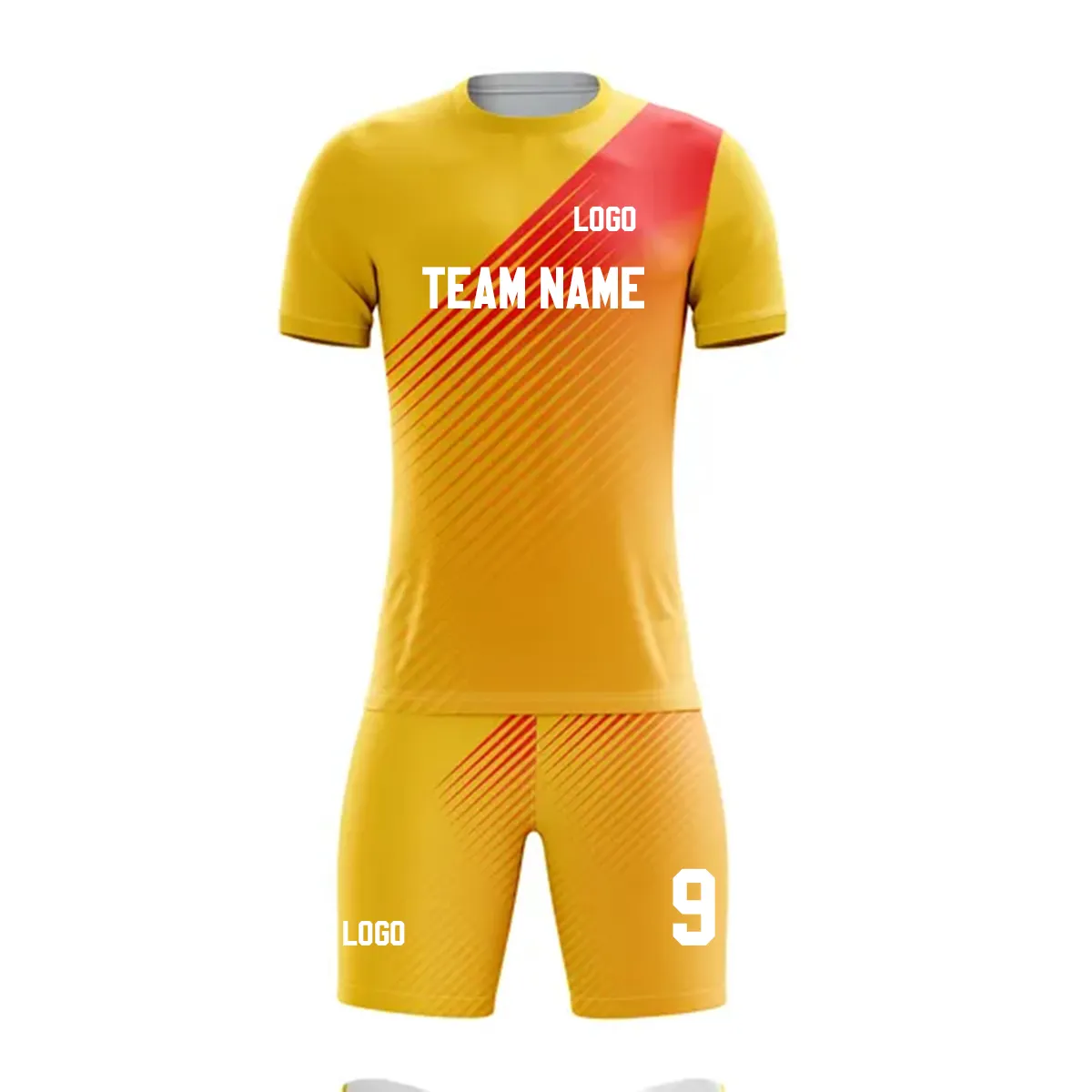 Neues Design Benutzer definierte Fußball trikots Sportswear Trainings uniform Fußball trikot anzüge Team uniformen Sets Hemden und Shorts Kits