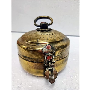 หม้อผงทองเหลืองประดับตกแต่งบนโต๊ะสำหรับเก็บขนมหวานภาชนะใส่อาหารแห้ง - Product Image 4