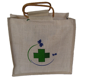 Vente en gros Sacs fourre-tout en jute biologique écologique pour femmes Sac personnalisé réutilisable promotionnel recyclé avec logo imprimé - Product Image 1