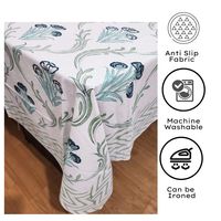 Nappe en coton indienne artisanale de qualité supérieure, imprimée au bloc, personnalisable, motif floral, vert et blanc, écologique, élégante, pour usage domestique